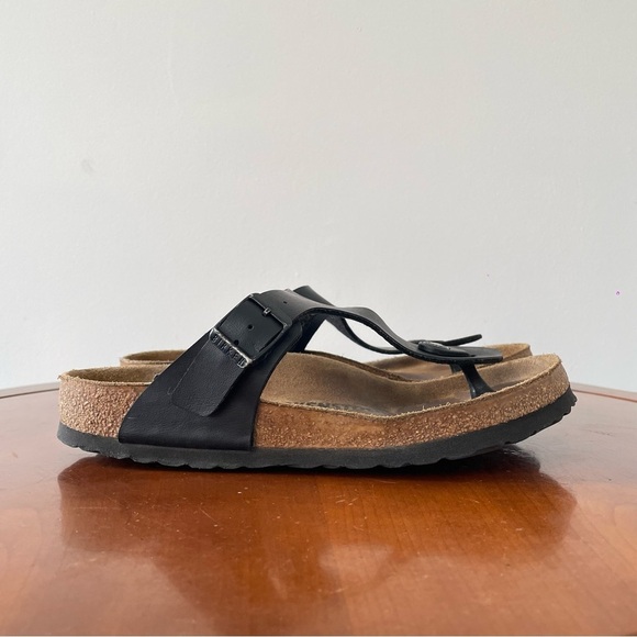 Birkenstock Shoes - Birkenstock Gizeh Birko Flor Black Thong Sandals | EU 36